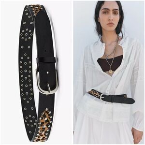 ZARA ANIMAL PRINT LEATHER BELT